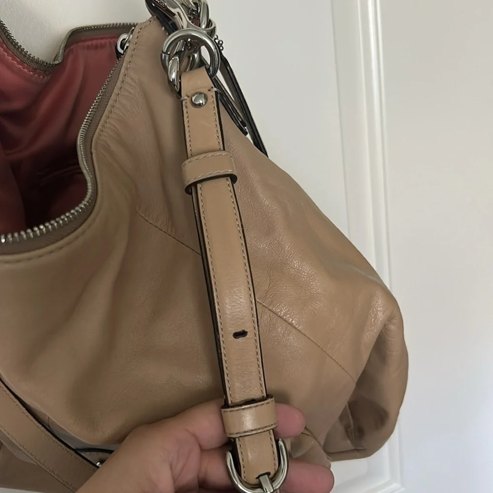 COACH Kristin Leather Crossbody Beige Convertible Shoulder Bag 14769